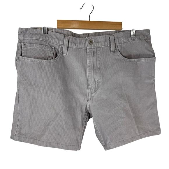 Levis Shorts Mens 36 Grey Corduroy Cut Offs Hemmed Chino Vintage Inspired - Picture 1 of 13